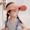 Summer children's hats, suitable for both boys and girls, sun hats with sun protection, baby cartoon bear pull board sun hats Item Picture